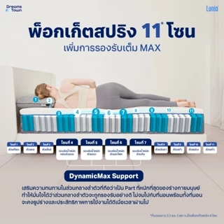 Lunio ที่นอนยางพาราอัลตร้าไฮบริด เสริมพ็อกเก็ตสปริง ระบายความร้อนอย่างดี แน่น เด้ง ไม่ยวบ  รุ่น Quantum Max