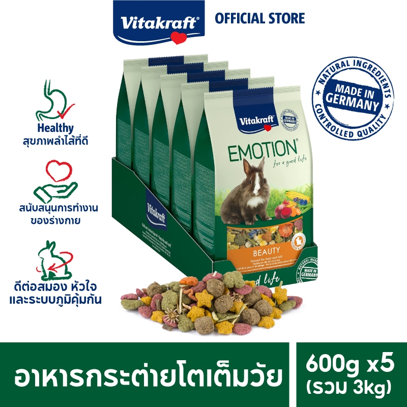 [ยกกล่อง] Vitakraft Emotion Beauty Selection Adult Rabbit อาหารกระต่าย ...