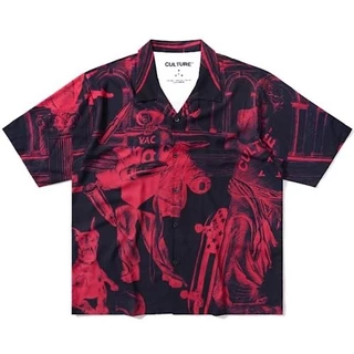 Culture™ : Greed by Legacy Cropped Bowling Shirt Red