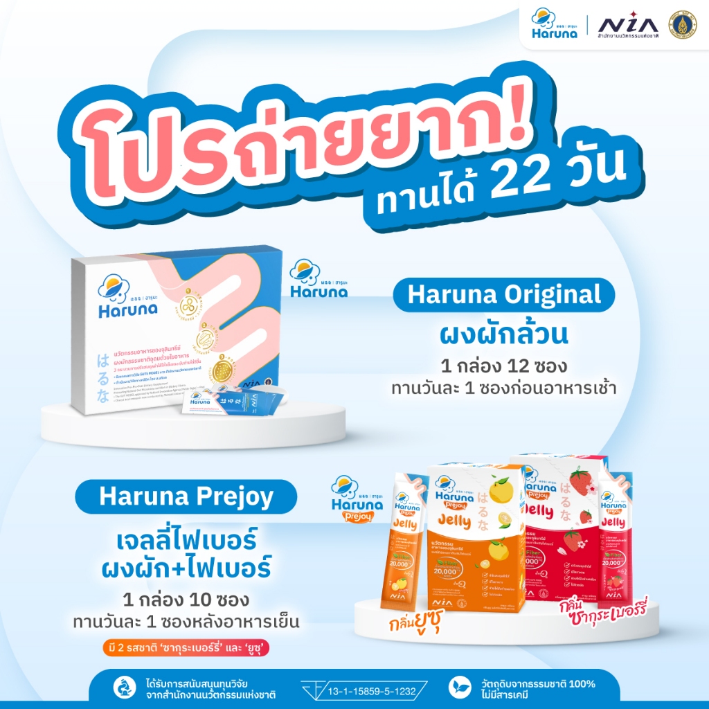 Set ถ่ายยาก Haruna Original + Prejoy อึไม่ออก ริดสีดวง ลำไส้แปรปรวน ...