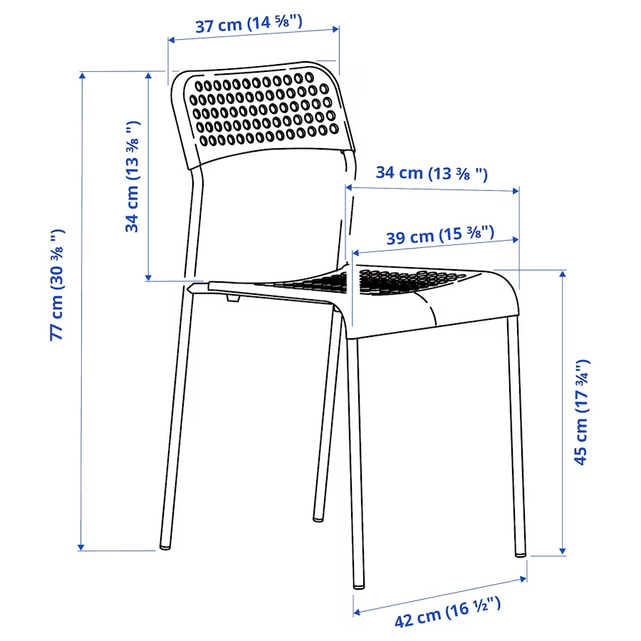 IKEA ADDE SANDSBERG เก้าอี้ ขนาดมาตราฐาน | Shopee Thailand