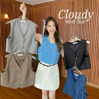 chuuchop_พร้อมส่ง(C8188)🥛🔌🍳 Cloudy Vest Suit เสื้อกั๊กสูท มี 5 สี