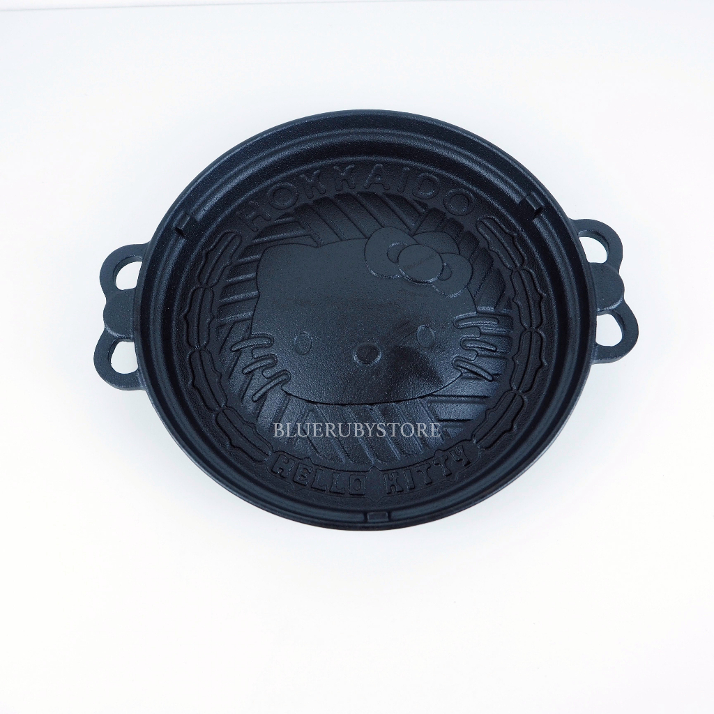 กระทะปิ้งย่าง-กระทะเหล็กหล่อ-หน้าคิตตี้-24cm-cast-iron-ใช้กับเตาแม่เหล็กไฟฟ้า-เตาอบได้-กระทะหมูกระทะ