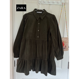 ZARA x Dress ลูกฟูก สีเขียวสวย x M ใหม่ไม่ตำหนิ ทรงน่ารัก อก 38  ยาว 32 Tag ครบ • Code : 407(4)