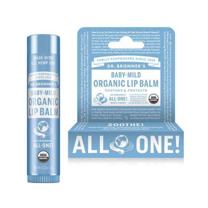 Dr. Bronner's / Dr.Bronner's Organic Lip Balm (BabyMild, Cherry Blossom, Peppermint) Shopee