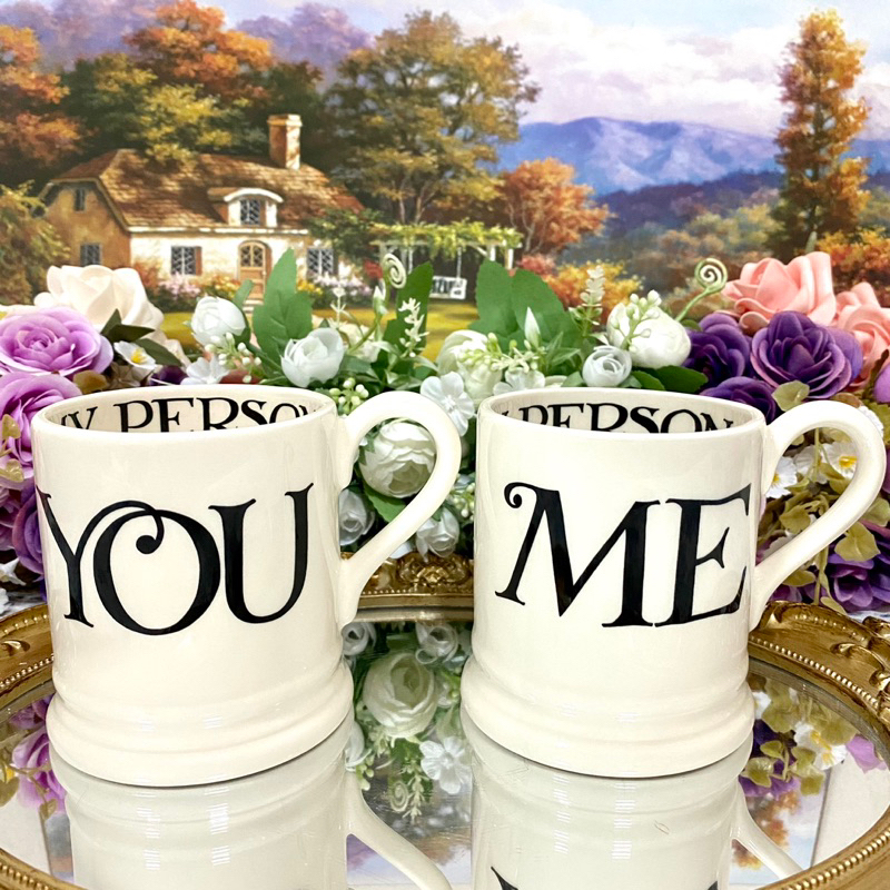 Seconds Emma Bridgewater Black Toast You & Me Mug Set ชุดแก้ว 2 ใบ มัก