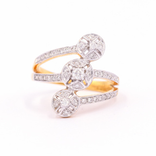 แหวนเลื้อยๆ เต็มนิ้ว อลัง 🌿 แหวนเพชร แหวนทองเพชรแท้ ทองแท้ 37.5% (9K) ME569