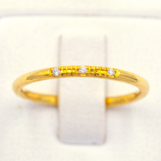 แหวนสไตร์มินิมอล ✨ เพชร 3 เม็ด แหวนเพชร แหวนทองเพชรแท้ ทองแท้ 37.5% (9K) ME750