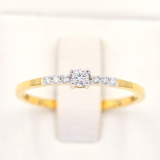 แหวนชูบ่าข้างฝังเพชร แหวนเพชร แหวนทองเพชรแท้ ทองแท้ 37.5% (9K) ME948