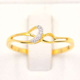 แหวนดีไซน์เก๋ ประดับเพชร 〽️ แหวนเพชร แหวนทองเพชรแท้ ทองแท้ 37.5% (9K) ME950