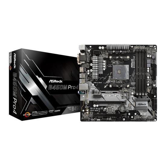 mainboard-เมนบอร์ด-am4-asrock-b450m-pro4-ใช้งานปกติ