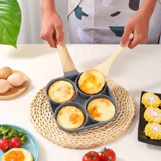 กระทะทอดไข่4หลุม Omelet PAN ใช้ทอดไข่ดาว ทอดแฮม ทำอาหารไม่ติด เคลือบสาร Non-Stick สามารถใช้กับเตาแม่เหล็กไฟฟ้า