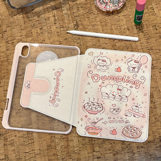 เคสiPadหมุน 360° Gen9 Air5 kitty dumplings ช่องใส่ปากกาขวา Acrylic เคส ipad Pro 11 2021 gen10 gen8 Gen7 air4 air3 mini6