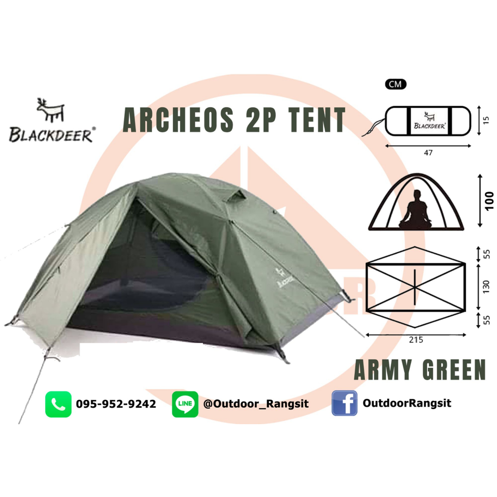 ภาพหน้าปกสินค้าเต้นท์ Blackdeer Archeos 2P Tent (Army Green) จากร้าน outdoorrangsit บน Shopee