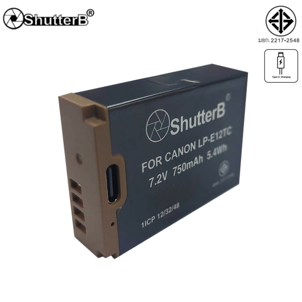 แบตเตอรี่ กล้อง ยี่ห้อ SHUTTER B BATTERY TYPE-C LP-E12 FOR CANON 7.2V ...
