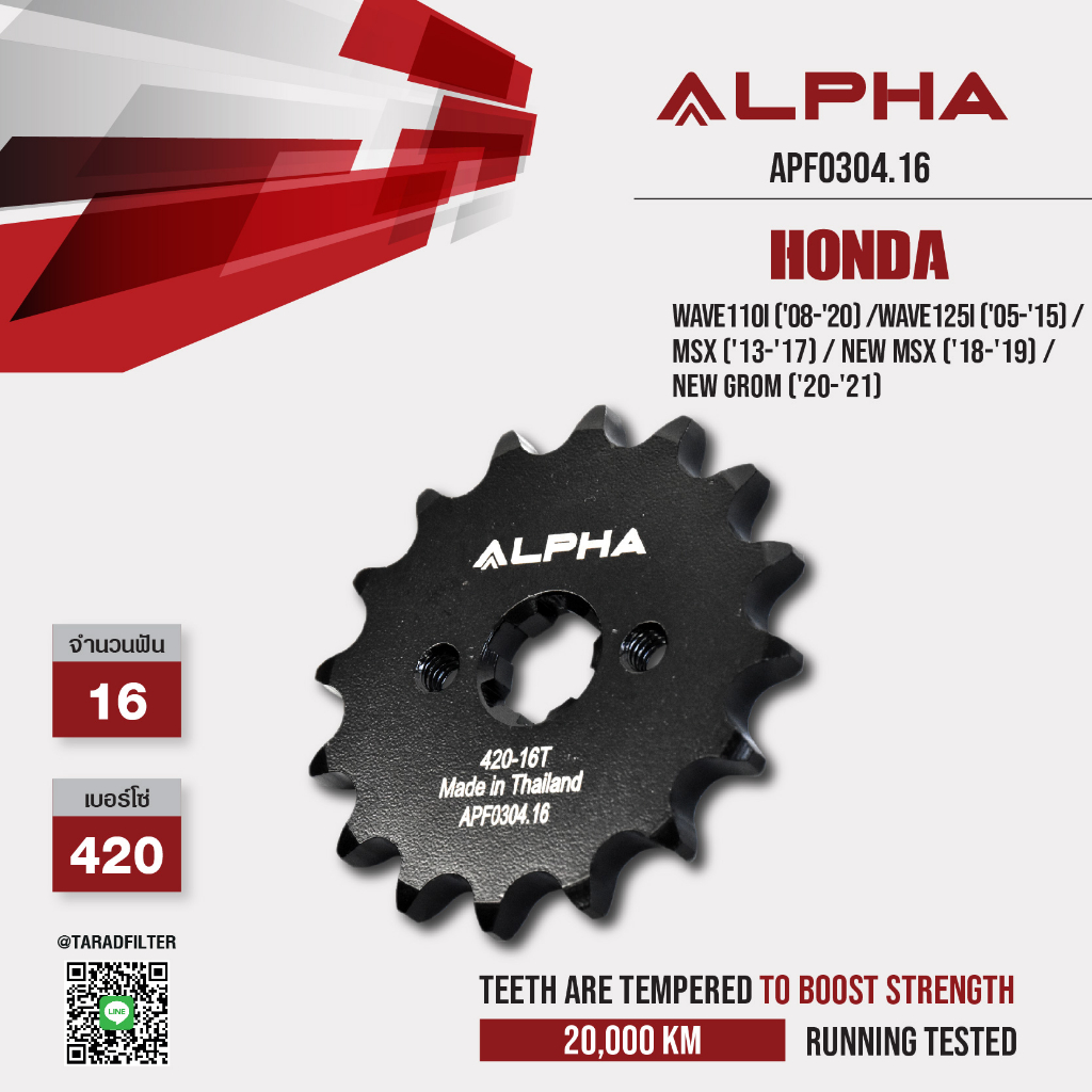 alpha-sprocket-สเตอร์มอเตอร์ไซค์-ใช้สำหรับ-honda-wave110i-08-20-wave125i-05-15-msx-apf0304-apr0521