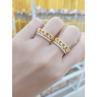 #แหวนเศษทองแท้หัวเพชรคละแบบ#แหวนทองหุ้ม