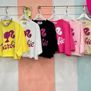 เสื้อครอปโอเวอร์ไซส์ ลาย Barbie มัดผม