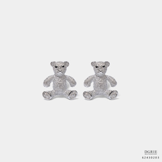 Silver Teddy Bear Cufflinks -  กระดุมข้อมือตุ๊กตาหมีสีเงิน