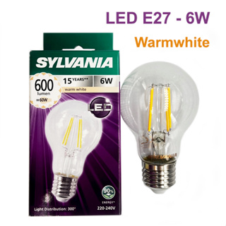 SYLVANIA หลอดแก้วใส LED Toledo FIRA A60 - 6W E27 แสงวอร์ม