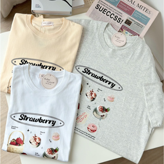ButterScotch - เสื้อยืด Oversize Strawberry 28000028