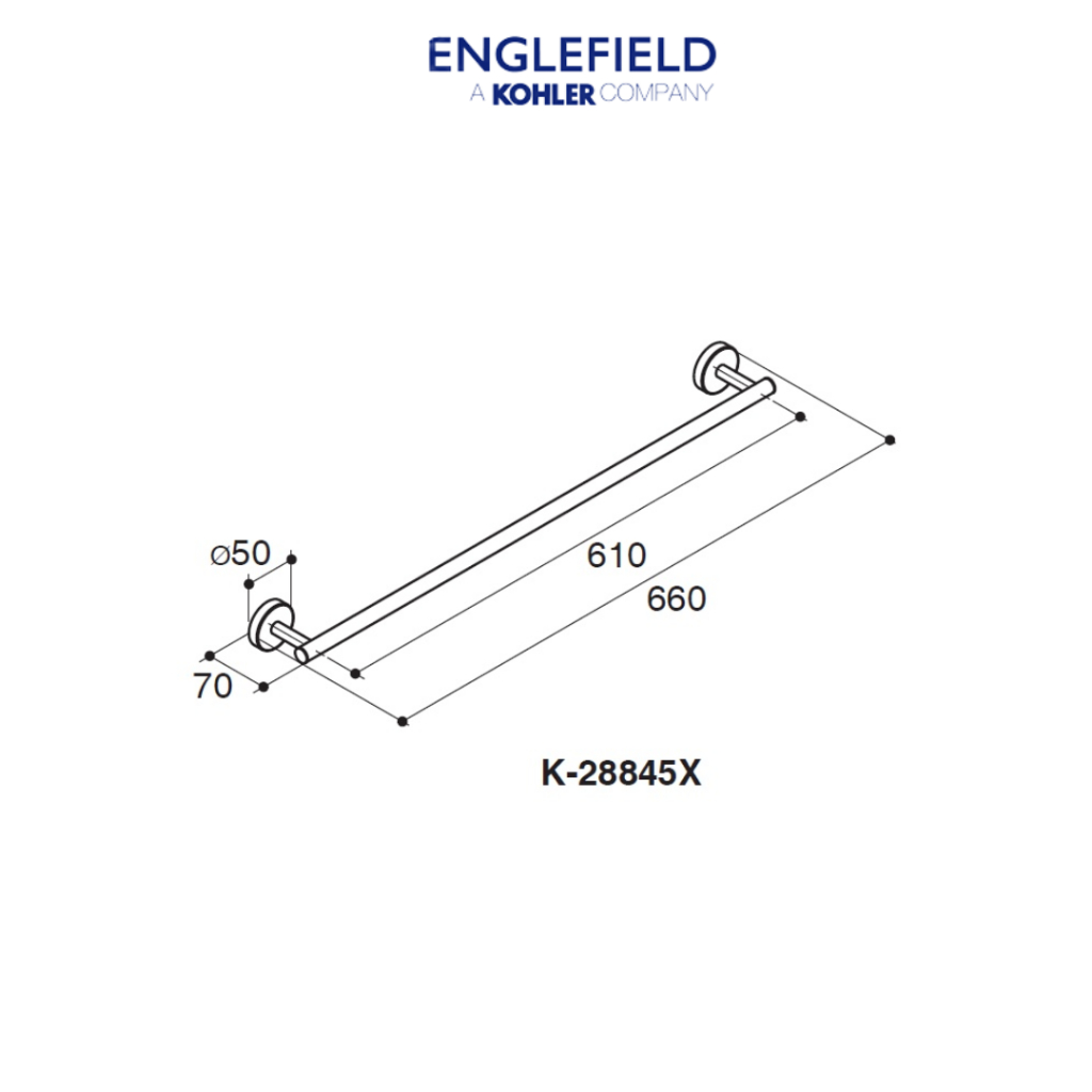 englefield-ovia-60-cm-single-towel-bar-ราวแขวนผ้าเดี่ยว-60-เซนติเมตร-รุ่นโอเวีย-k-28845x-bl