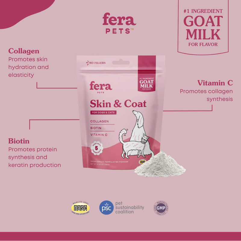 อาหารเสริมสุนัขและแมว-fera-pets-goat-milk-สูตร-skin-amp-coat-ขนาด-180-g