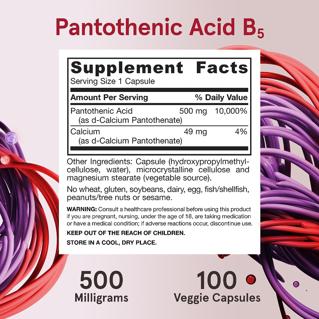 พร้อมส่ง-ใหม่-jarrow-formulas-pantothenic-acid-b5-500mg-100-capsules