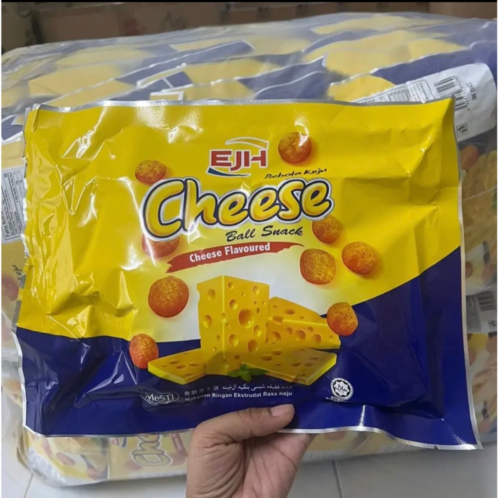 cheese ball snacks ชีสบอล EJH 120กรัม แบบถุง ขนมข้าวโพดอบกรอบ ขนมรสชีส