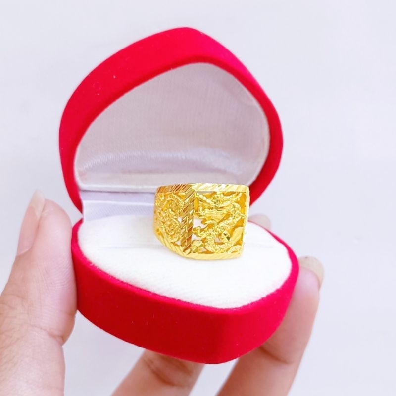 แหวนเศษทองหุ้มลายมังกร