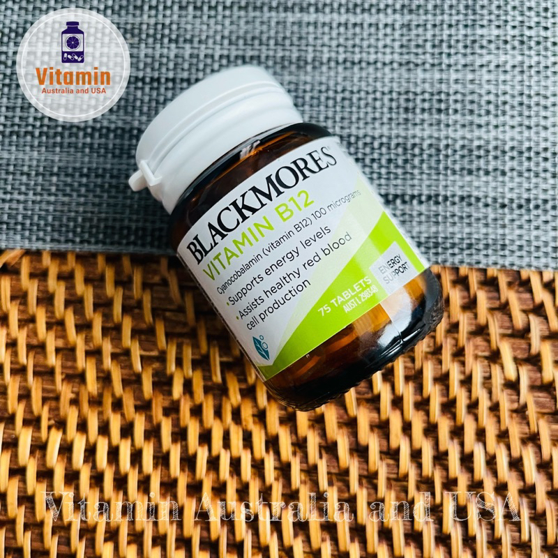 Blackmores B12 ขนาด 75 เม็ด vitaminB blackmore แบล็คมอร์ส บี12 ...