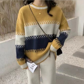Aurora sweater เสื้อหนาวไหมพรมแขนยาว สไตล์เกาหลี TS1667