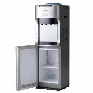 ตู้ทำน้ำเย็น-น้ำร้อน รุ่น VT-2335R พลาสติก 3 ก๊อก พร้อมตู้เย็นด้านล่าง มีสวิทช์เปิด-ปิดน้ำร้อน