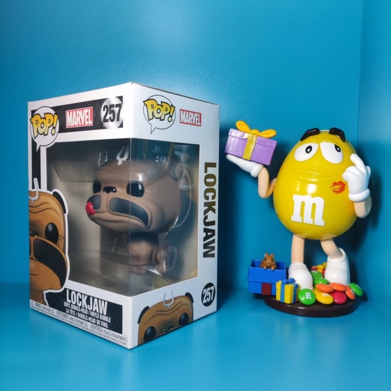 Funko Pop! Marvel: Lockjaw Vinyl-Figur - Ca. 9 Cm Groß, Bobblehead, In Fensterbox