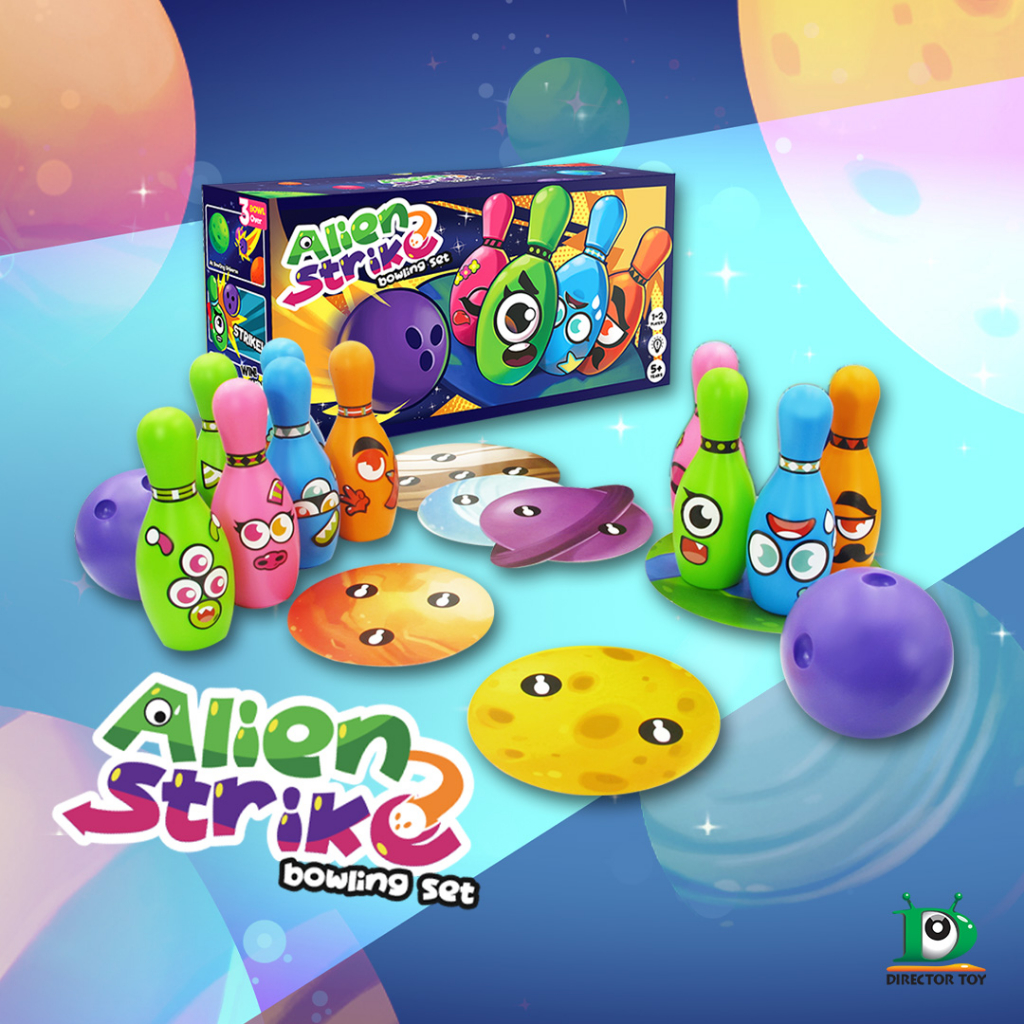 dtoy-ชุดโบว์ลิ่ง-alien-strike-bowling-set-โบว์ลิ่งของเล่น-เกมโยนโบว์ลิ่ง-ของเล่นเด็ก-พร้อมสติ๊กเกอร์ฟรี