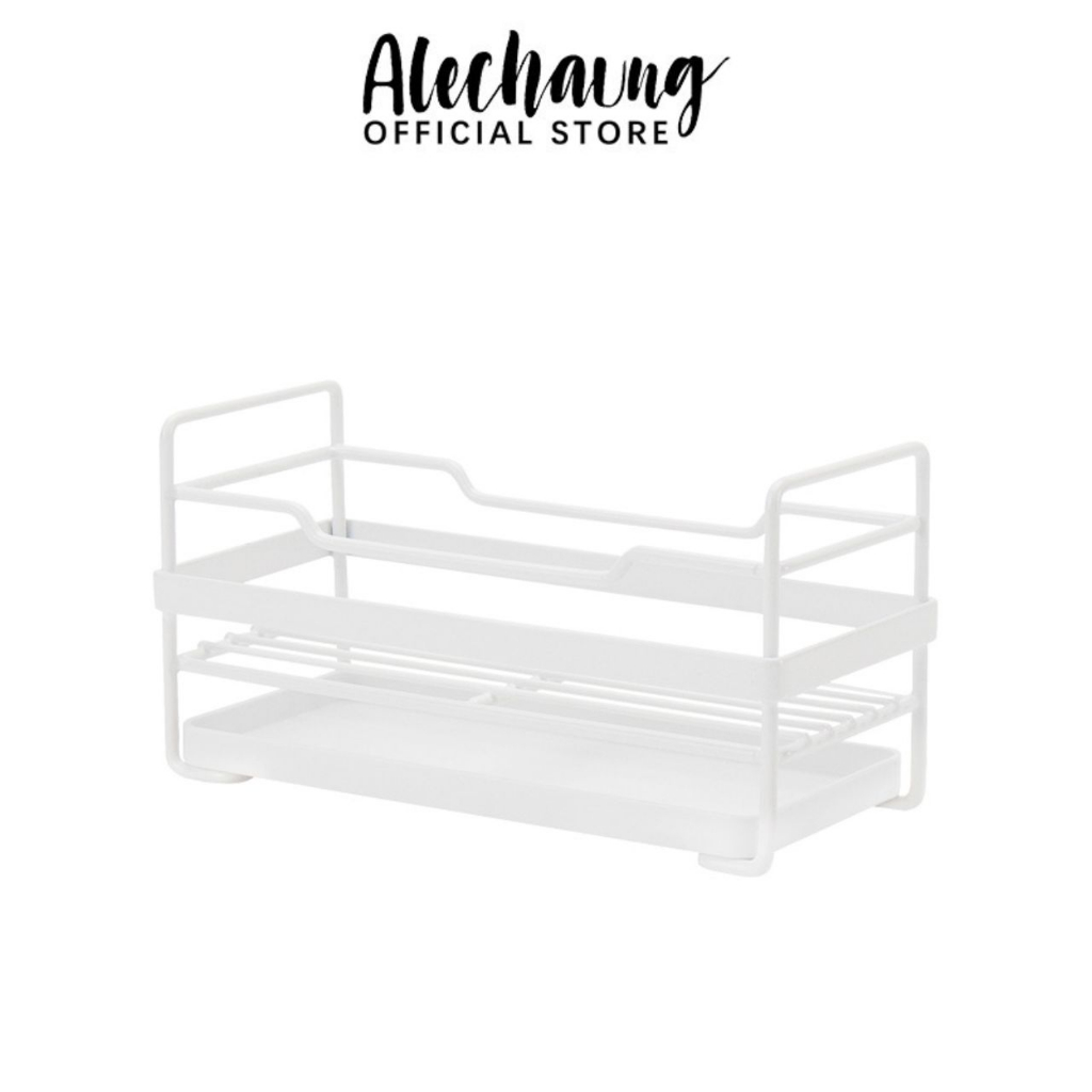 alechaung-ที่วางฟองน้ำ-ไม่เป็นสนิม-สำหรับห้องน้ำ-ซิงก์ล้างจาน-ชั้นวางของ-ที่วางฟองน้ำล้างจาน-มีถาดรองน้ำ-ขนาด-8x18x9-ซม