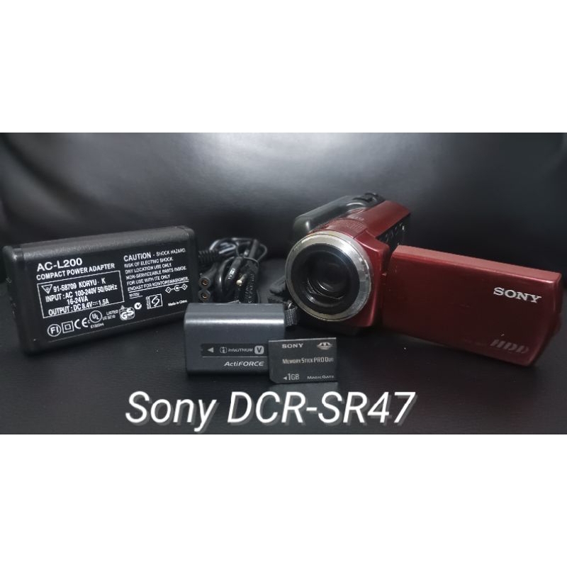 SONY DCRSR47 60GB Hybrid HDD/Memory Stick Handycam Camcorder RED