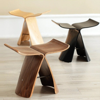 🔥จัดส่งทันที🔥  เก้าอี้สตูล Butterfly 🦋 Stool เก้าอี้ไม้ทรงผีเสื้อ  Nordic Design