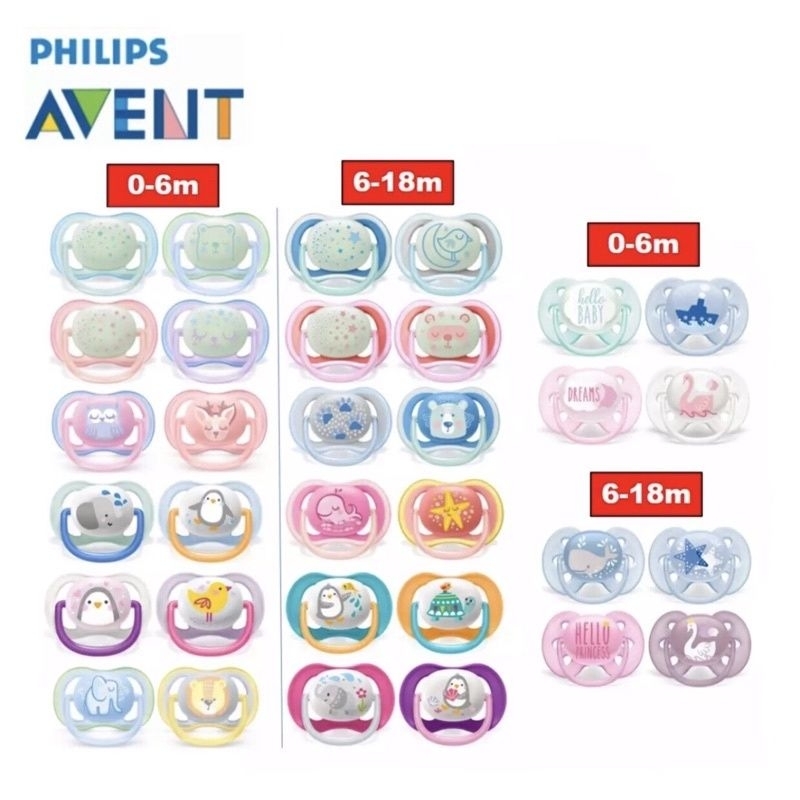 philip-avent-จุกหลอกรุ่นใหม่-เรืองแสง-0-6เดือน-ชมพู่