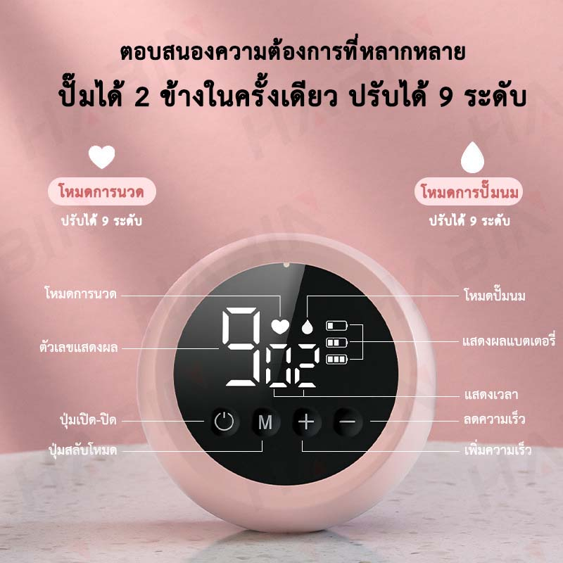 h24-เครื่องปั๊มนมไฟฟ้า-เครื่องปั๊มนมเดี่ยว-การดูดปรับได้9ระดับ-เครื่องปั๊มนมเดี่ยว-สินค้าพร้อมส่งที่ไทย