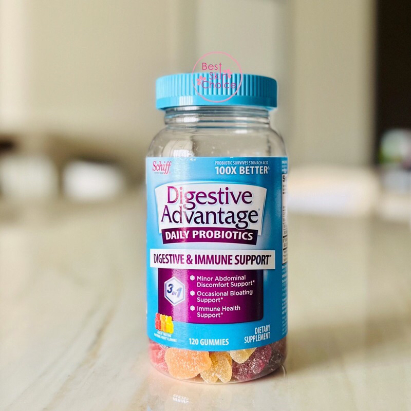 SCHIFF Digestive Advantage Daily Probiotics 120 Gummies Shopee Thailand