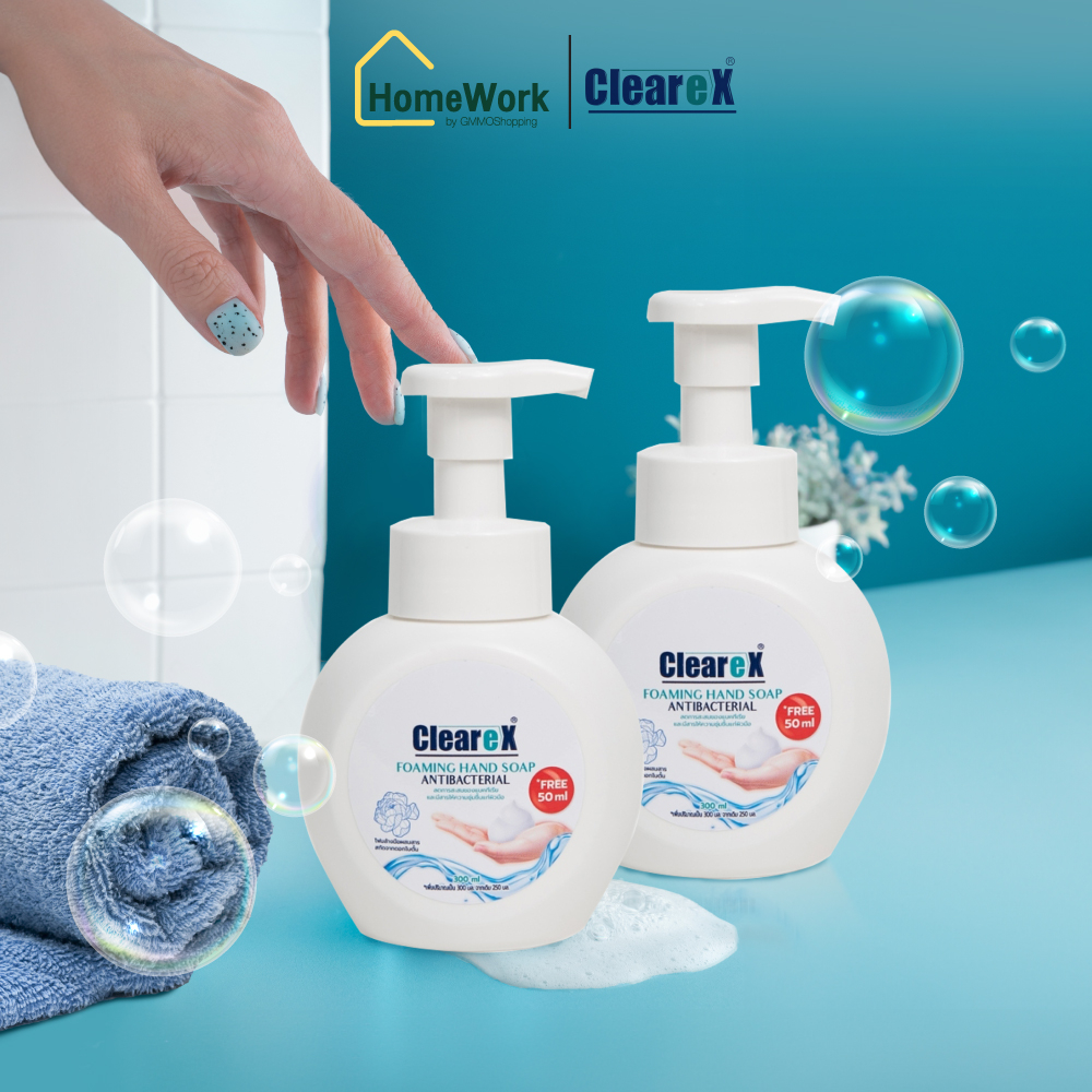 CLEAREX ผลิตภัณฑ์ล้างมือ สูตรโฟม แอนตี้แบคทีเรียล 300 มล. 2 ขวด #127757 ...