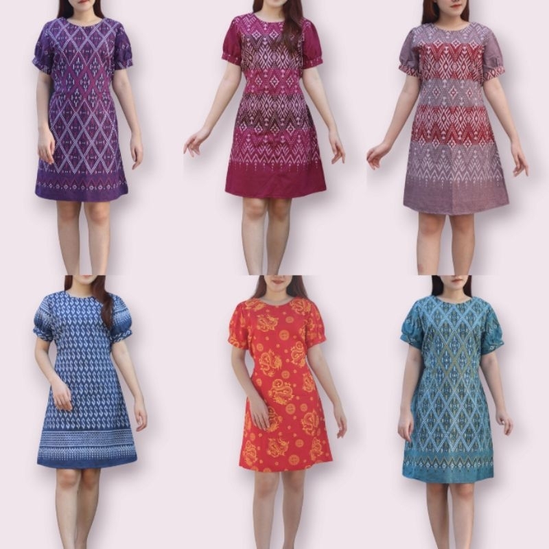เดรสผ้าฝ้ายเชียงใหม่ ทรงA พรางพุง สีสวย ใส่สบาย พร้อมส่งเก็บปลายทาง มุมมองที่ 5