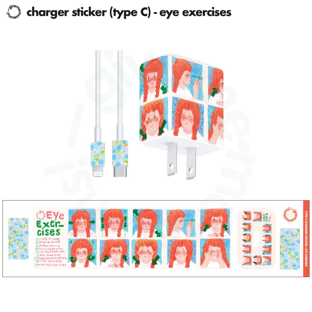 สติกเกอร์ติดหัวชาร์จ กันน้ำ charger sticker มีหลายลายให้เลือก สีสันสดใส ...