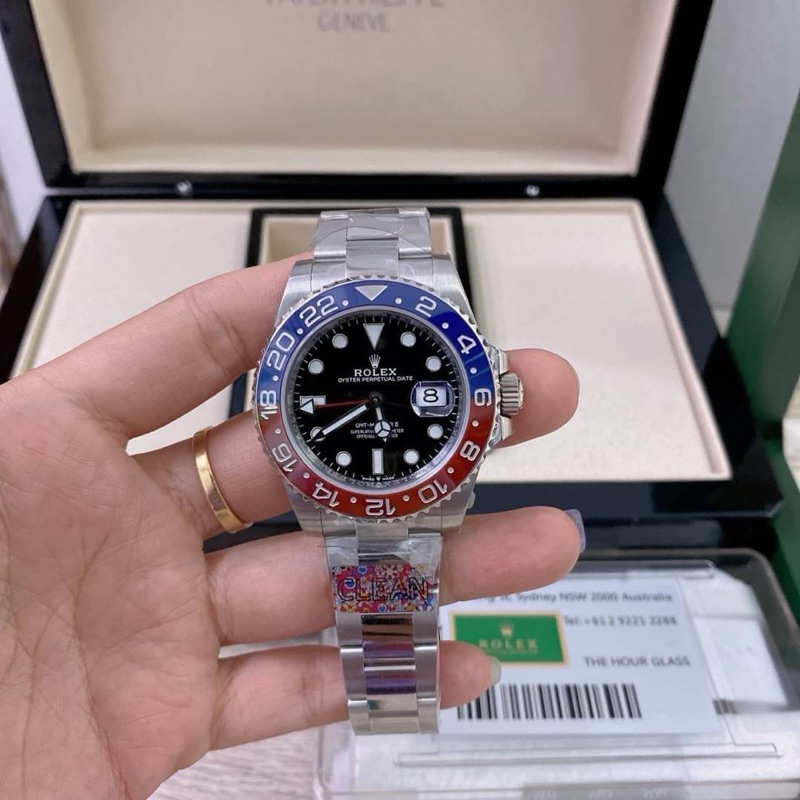 นาฬิกา-rolex-gmt-swiss-โรงงาน-clean-factory-cal-3186-สลับแท้