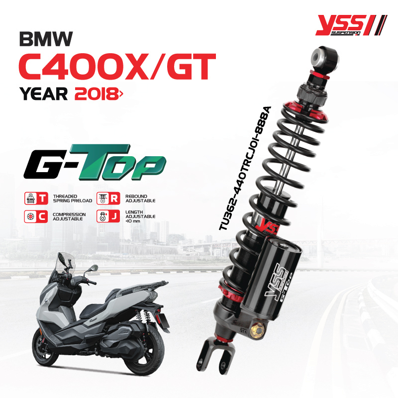 โช๊ค YSS แท้ 100% รุ่น G-TOP สำหรับ BMW รุ่น C400X/GT ปี 2018 ขึ้น