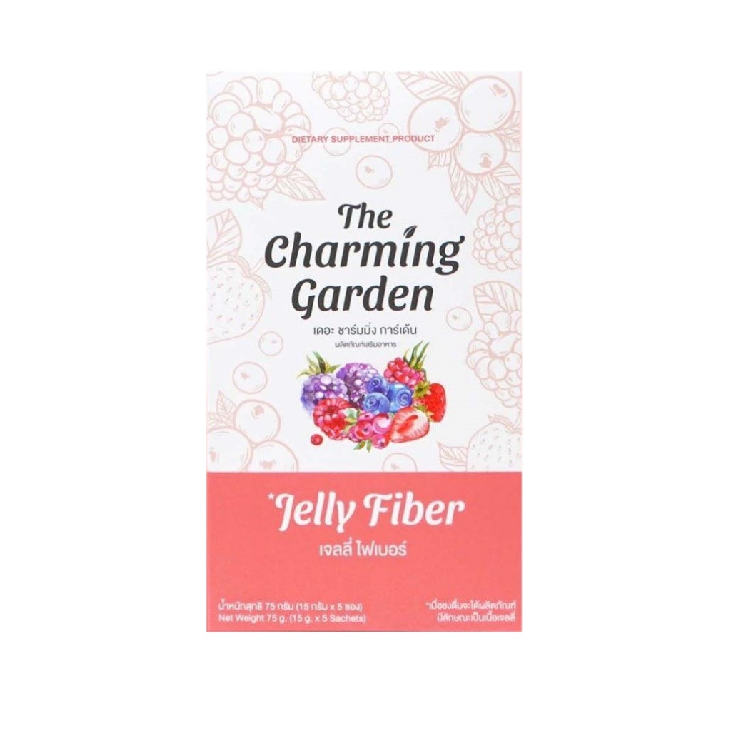 รูปภาพของเจลลี่ ไฟเบอร์ Jelly Fiber The Charming Garden 1 กล่อง มี 5 ซองลองเช็คราคา