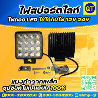 ไฟสปอร์ตไลท์ ไฟถอย LED ใช้ได้กับไฟ 12V และ 24V แผงทำจากเหล็กชุปซิงค์ไม่เป็นสนิม แข็งแรง ทนทาน กันน้ำ กันฝน