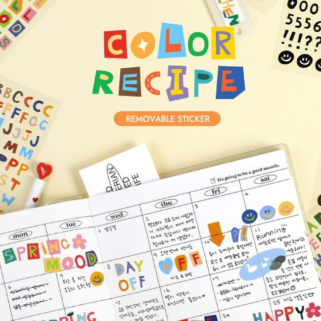 Color Recipe Alphabet Sticker สติ๊กเกอร์ | Shopee Thailand