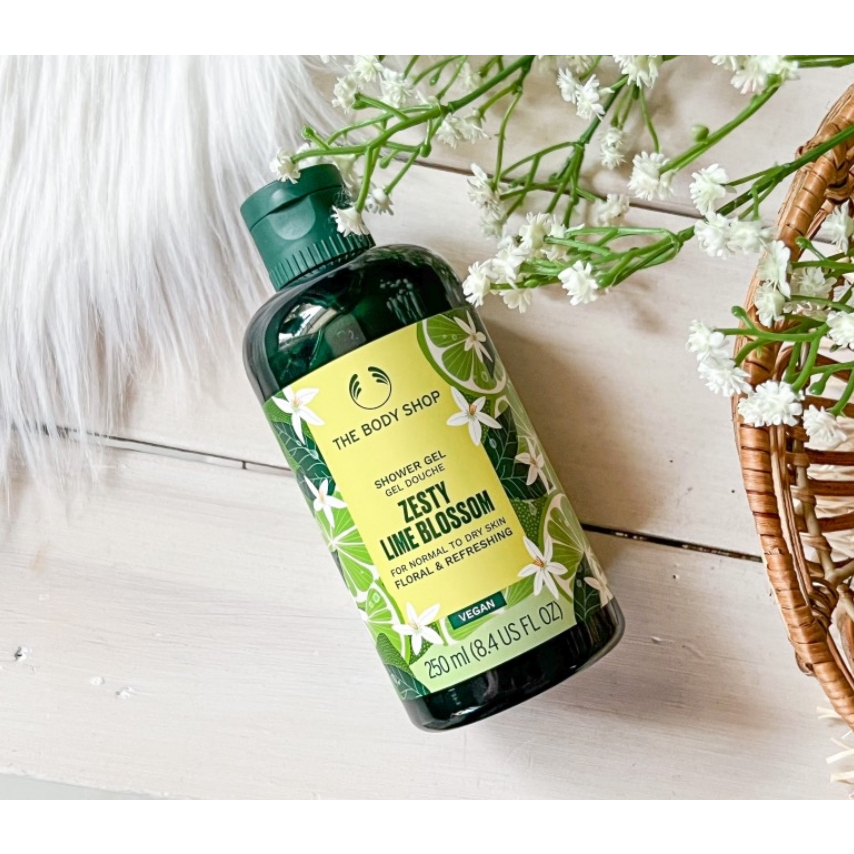 พร้อมส่ง THE BODY SHOP ZESTY LIME BLOSSOM SHOWER GEL 250ML Shopee